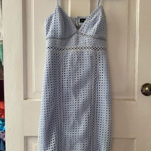 Light Blue Lace Midi Dress